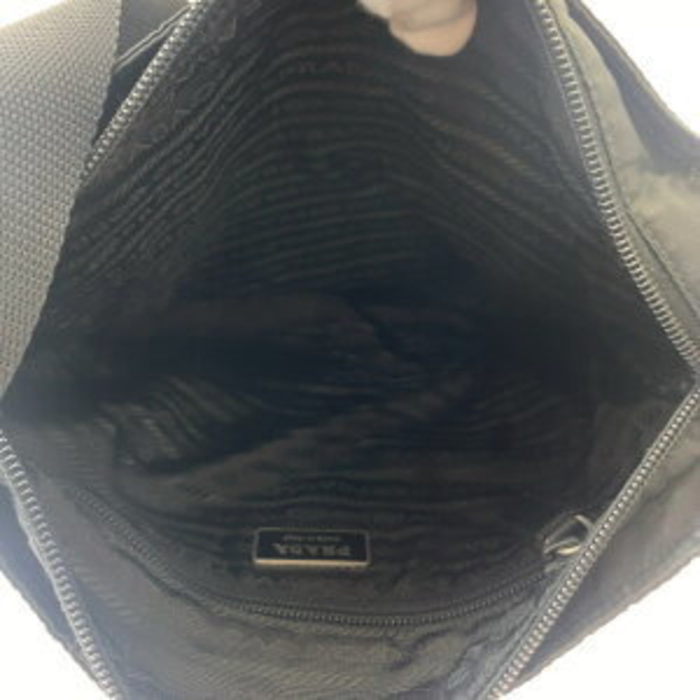 Prada Triangular Nylon Shoulder Black Tessuto Bag - image 8